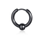Vnox 1 Piece Gothic Punk Hoop Earrings for Men Women,Black Stainless Steel Huggie Hoops Ear Jewelry,Cross Geometric Dangle
