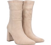 Davinia Shoes Bota de tacon con estampado liso y cierre de cremallera, punta fina. Temporada otoño invierno 2023 Shoes&Blues.es 2Z-2104-Beige