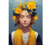 Flag Girl 5D DIY Diamond Art Painting Embroidery Sunflower Picture Cross Stitch Mosaic Full Round Drill Home Decor Gift