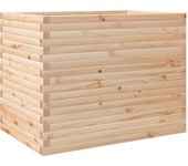 vidaXL Jardinera madera maciza de abeto 90x60x68,5 cm Color Pino natural,  Blanco,  Marrón cera y mas