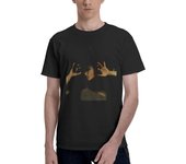 Men's T Shirt Cotton Graphic Short Tees Soft Cotton Crew Neck Sleeve Tee Black