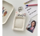 Plush Photocard Holder Cute Visual With Keychain Card Case Animal Pendant ID Credit Card Protector Student