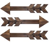 Verde Rústico de Madera - Flechas Decorativas - Juego de 3 - Granja y Bosque