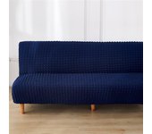 Elástica Seersucker Fundas de Sofá Sin Brazos Clic Clac de 2/3 Plazas, Color sólido Elastano Antideslizante Funda Protectora para Sofá Cama Sofá Plegable sin Reposabrazos (Azul,2 plazas)
