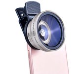 2 Functions Mobile Phone Lens 0.45X Wide Angle Len & 12.5X Macro HD Camera Lens Universal For iPhone Android Phone Smartphone