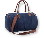 énvo - Bolso de Viaje de Lino y Piel Auténtica, Bolsa de Deporte Elegante para el Gimnasio