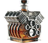 Botella decantadora de alcohol con forma de motor V8 | Botella de whisky con motor V8, jarra de whisky personalizada, decoración creativa para decantador de vino, para amantes del whisky y los coches