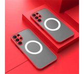 Matte Magnetic Case for Samsung Galaxy S24 Ultra S23 S21 S20 Fe S22 Note 20 10 Plus Shockproof Silicone Half-Transparent Cover