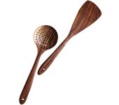 Utensilios de cocina de Madera, juego de utensilios de cocina de Madera, Antiadherente y Cucharas de Madera