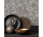 Papel pintado vinílico cachemir floral hindú con relieve efecto textura de tela - Tamil Etnik 676350 de GAULAN - Rollo de 10 m x 1,06 m