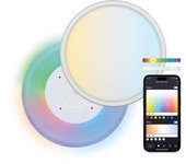 Panel SmartLED KSIX Duo, RGB+CCT, Diámetro 42 cm, 2.450 lm, 24 W, App Tuya Smart, Asistentes de voz, Blanco