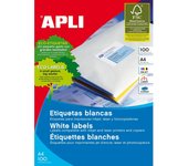 Etiquetas Adhesivas Blancas Apli - 100 Pliegos - Tamaño A4 (210 X 297 Mm)