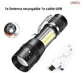 Interior táctica LED de alta potencia recargable USB Luz Fuerte impermeable Torcha Poderosa Lámpara Super brillante para exteriores