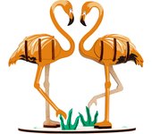 DAM. Puzzle 3D madera flamencos 25 piezas. 13,6x5,8x15,6 cm. 14x6x16cm.