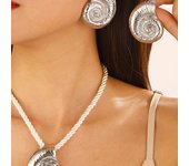 3 Pcs/set Simple Fashion Starfish Pendant Necklace Ocean Style Party Banquet Exaggerated Earrings Personalized Women Jewelry Set