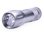 LINTERNA ALUMINIO 9 LEDS 10CM CON PILAS DE HOMEPLUSS