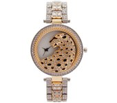 Reloj para mujer con diseño de leopardo, piedras brillantes, un reloj de lujo y estilo para la mujer