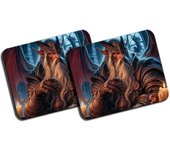 MERCHANDMANIA PACK 2 ALFOMBRILLAS GRANDES mago dragon mundo fantasia serie pelicula videojuego mousepad raton