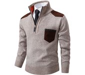 Pullover Men Sweater Cashmere Thick Polo Shirts Korean Half Zipper Cold Blouse Stand Collar Autumn Winter Outerwear Luxury Cloth