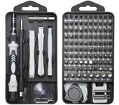 Juego de brocas de precisión, juego de mini destornilladores de precisión 122 en 1, kit de reparación portátil para computadora/portátil/iPhone/gafas, mini herramientas de reparación manual(01020117)
