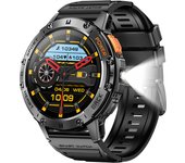 For Android ios New AMOLED Smart Watch Men with Flashlight Sports Waterproof Fitness Tracker Bluetooth Call Smartwatch Man+Box