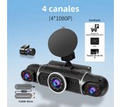 360-Degree Car DVR Dash Cam 1080P Free 64G Memory Card+Rear Camera Driving Recorder 24Hr Parking Monitoring WiFi GPS APP Control
