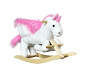 HOMCOM balancín animal caballito columpio infantil rosa + blanco