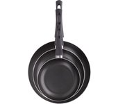 San Ignacio Juego de 3 Sartenes de Aluminio Antiadherentes (20 + 24 + 28cm) - Ligereza y Cocción óptima