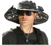 Sombrero con ventilador solar, ala ancha, para pesca al aire libre, con ventilador solar y carga USB, con ventilador incorporado