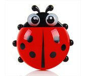 Cute Ladybird Beetle Shaped Toothpaste Rack Strong Suction Cup Plastic Toothbrush Holder Bathroom Wall Tooth Holde