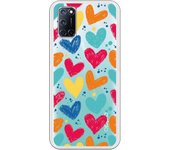 Funda compatible con Oppo A52/A72/A92 - Corazones color
