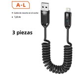 Toocki USB Cable for iPhone X XR AirPods 2.4A Fast Charging Charger Spring-Braided iP Cable for iPhone 14 Pro LED Lighting Cord