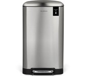 Les Collectors Cubo de Basura con Pedal, Metal, Plata, 40 L