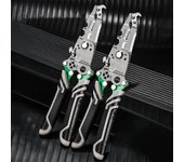 Pelacables plegable 18 en 1, pelacables profesional plegable multifuncional, herramienta de electricista engarzadora de cables (3 piezas)