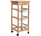 Carro de cocina de madera 37x37x81.5h cm