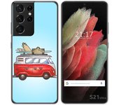 Tumundosmartphone Funda Gel Tpu para Samsung Galaxy S21 Ultra 5G diseño Furgoneta Dibujos