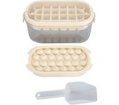 Juego de bandejas para hielo de gran capacidad, 54 rejillas, con tapa para congelador (beige, fondo blando)