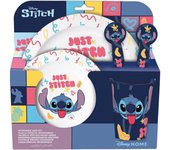 Set Vajilla Infantil Stich 5 piezas (Stor)  Plato, Vaso, Cuenco y Cubiertos  Reutilizable, Apto para Microondas, Libre de BPA