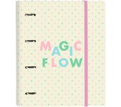 Carpeta de anillas Glow Lab Magic flow Beige (27 x 32 x 3.5 cm)