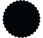 Glotomania - Base Redonda Negra Ondas Cassis en Papeles - 20 Cm - Madera Resistente - Set de 2 Bases para Tarta