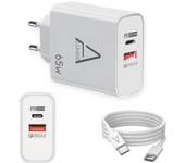 Cargador Ultra rapido GAN 65W Turbo Charging, USB c, Cable 5A 100 W, Cargador Compatible con iPhone Carga rapida, Samsung Carga rapida, xiaomi