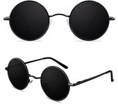 CGID E01 Estilo Vintage Retro Lennon Inspirado Círculo Metálico Redondo Gafas de Sol Polarizadas Hombre Mujer