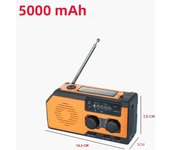 Solar Hand Crank Powered Camping Light With AM/FM Radio Outdoor 10000mAh USB Charging Multifunctional Hand Dynamo LED Flashlight