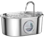 Stainless Steel Cat Automatic Drinking Fountain Dog Drinking Fountain Ultra-Quiet Pet Fountain With Window Cat Water Feeder