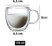 Double Bottom Wall Glass Coffee Cup Whiskey Tea Thermal Heat Resistant Cocktail Vodka Shot Wine Mug Drinkware Tumbler Set