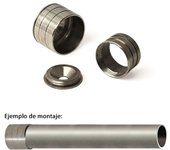 SANCO STORE - WOLFPACK LINEA PROFESIONAL Soporte Barra Armario A Pared Ø 12 mm. Enchufe Laton Niquel (Cromada)