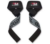 RL Grips® Straps Gym para Levantamiento de Pesas y Powerlifting - Correas de Agarre Fitness con Grip de Silicona para Gimnasio Acolchado - Agarraderas de Entrenamiento para Peso Muerto, Jalones, Remo - Rojo, Amarillo, Gris, Rosa, Azul y Blanco