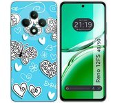 Tumundosmartphone Funda Silicona para Oppo Reno 12FS 4G / 12 FS 5G diseño Mariposas Dibujos