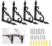 PCS Soportes para estantes triangulares Soporte para estante negro Soporte para estante de pared de hierro Soportes para estantes de alta resistencia Soporte para estante de pared, 140 * 110 mm-