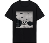 Van Gogh Starry Night Cat T-Shirt Hip Hop 100% Cotton Streetwear New Fashion Casual Tops Tees Classic Fit Cat Lover Neck 51314